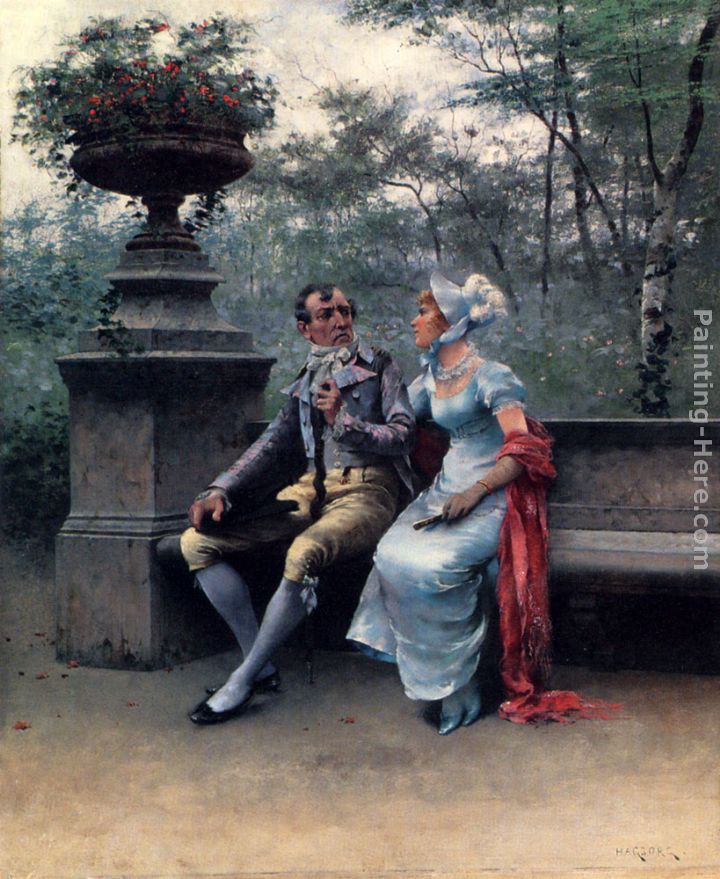 A Lovers' Quarrel painting - August Wilhelm Nikolaus Hagborg A Lovers' Quarrel art painting